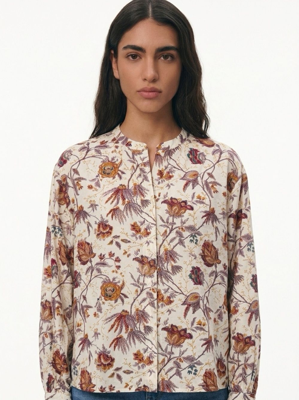 PAIGE | Button Front Wildflower Floral Long Sleeve Top Women’s Size Small